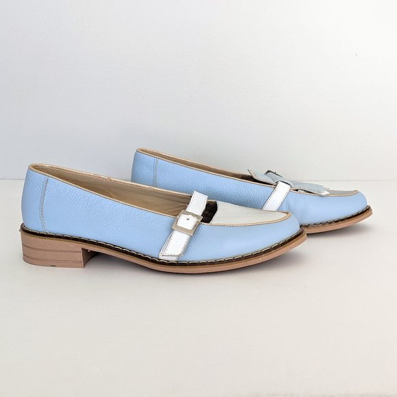 🇨🇦 New Ana Maria Dessin Leather Loafer Made In Canada - Picture 10 of 13